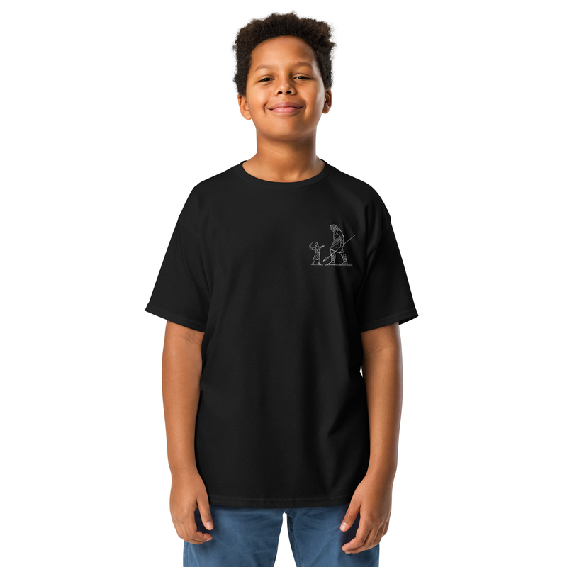 David and Goliath Tee for Kids in Black, front packshot, detail study