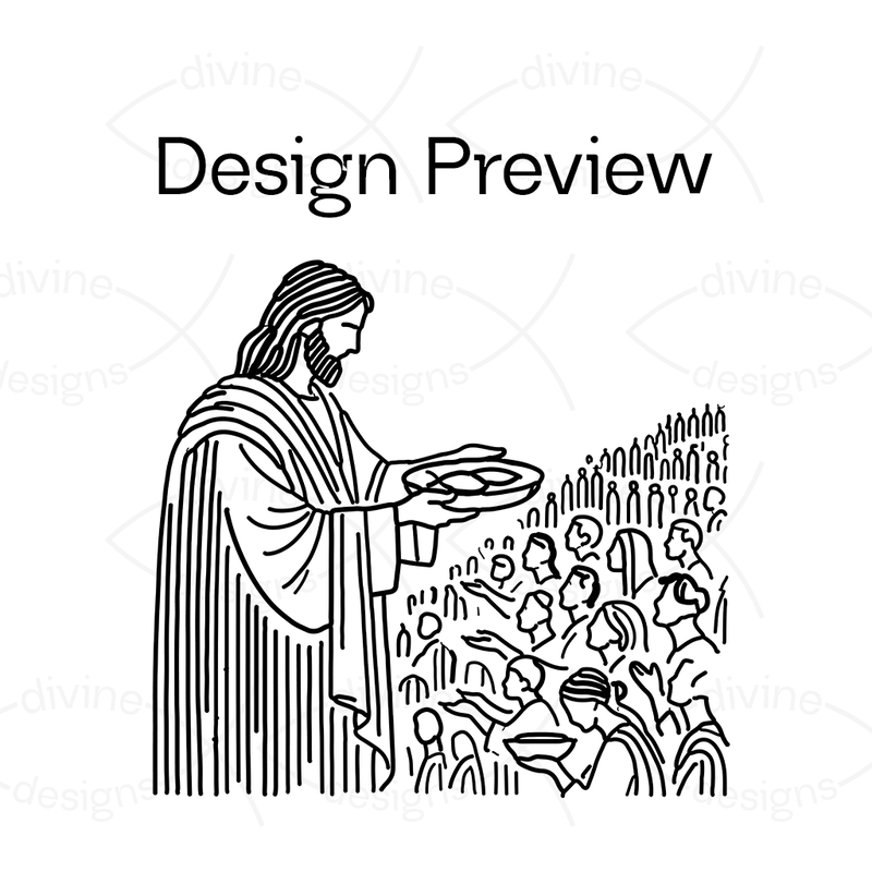 Jesus Feeds 5000 Tote Bag, detail study