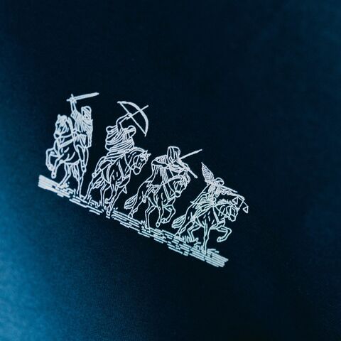 Four Horsemen print, close up
