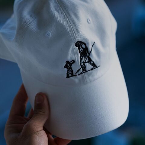 David and Goliath dad hat, in hand